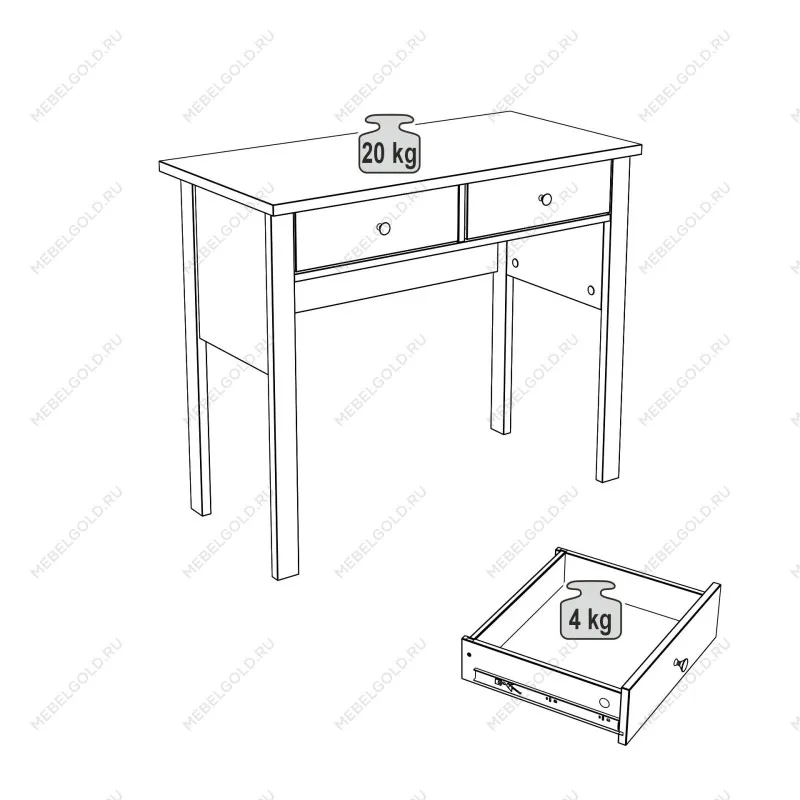 Стол туалетный Сага, 92х45, темно-бирюзовый | изображение 14