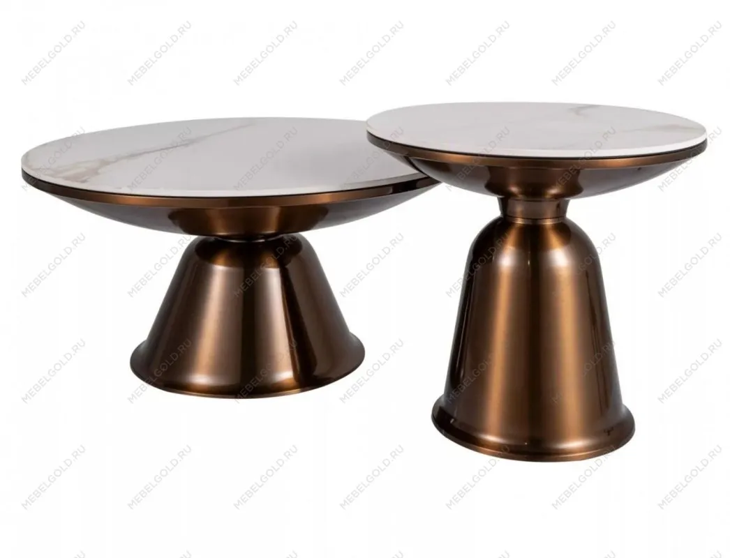 Комплект Signal VERA, 2 стола журнальных (белый/медный)