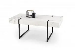 Стол журнальный Halmar BLANCA (белый мрамор/черный)