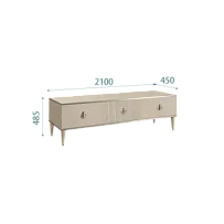 Тумба под телевизор 3 ящика Римини СОЛО (Ваниль/Серебро) РМТ-4(s)