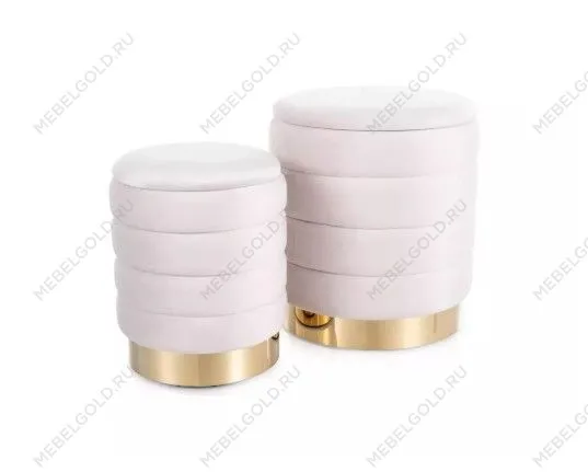 Комплект Signal BRITTA Velvet (2 пуфа) (светло-бежевый) | изображение 1