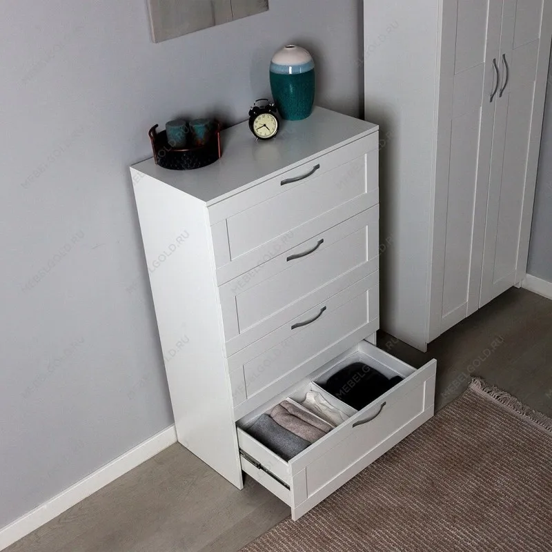 Комод Сириус, 4 ящика, 78х41х123 см, белый | изображение 4