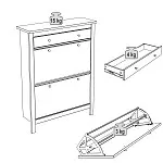 Обувница Сага с 2 откидными ящиками 92х122 темно-бирюзовая-ясень | изображение 12