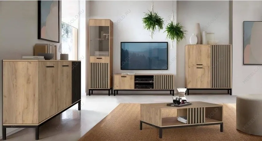 Комод Halmar LAMINO KM-1 (дуб крафт/черный) | изображение 2