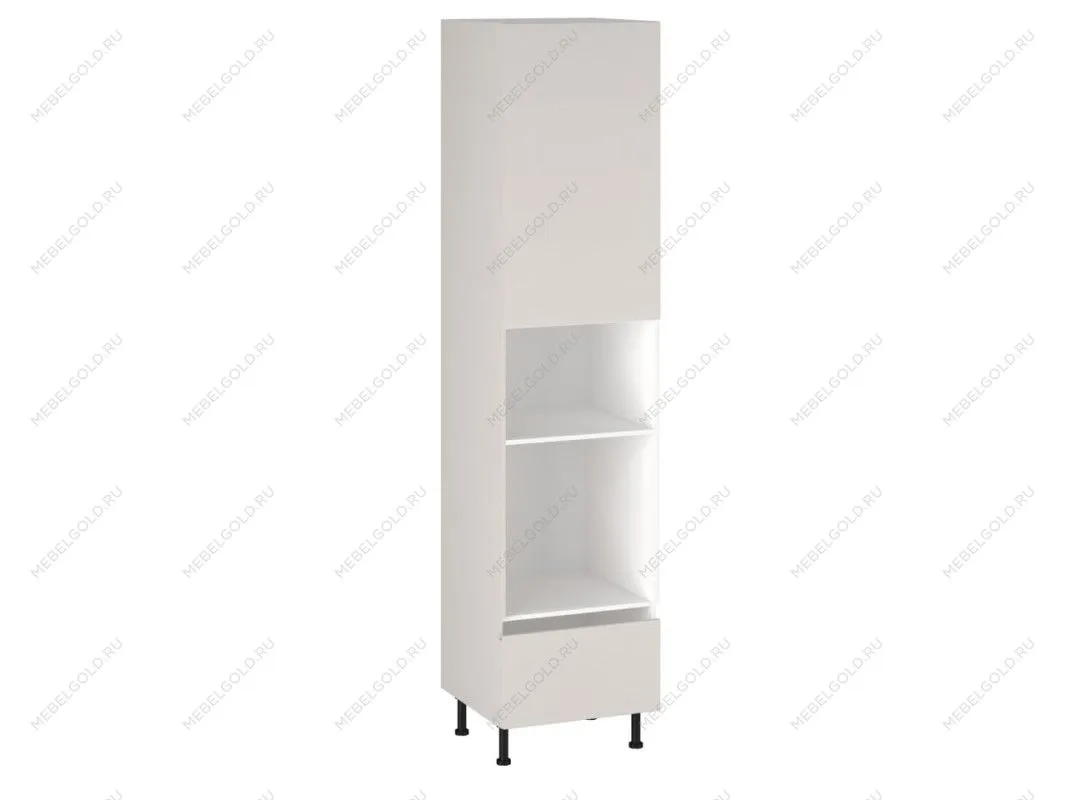 Шкаф-пенал 1080 П-1 бок левый МДФ, Виста (600*586*2576) Экокожа Белый, 26296