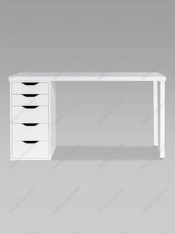 Стол письменный Ингар, 5 ящиков, 140х75х55 см, белый | изображение 11