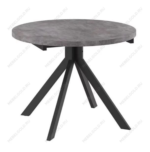 Стол круглый раздвижной TRIO-100 (ДЫМЧАТАЯ КЕРАМИКА/ЧЕРНЫЙ)