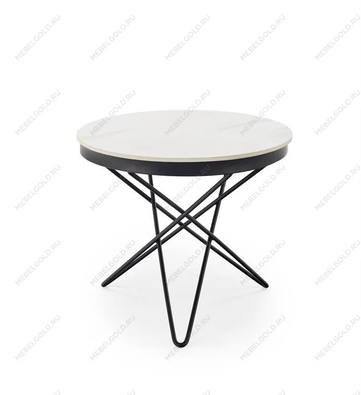 Стол журнальный Halmar LEILA 2 (белый мрамор/черный) | изображение 3