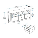 САГА тумба 3 ящика белая/ясень | изображение 3
