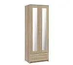 БРИМНЭС / СИРИУС Шкаф двухдверный ИКЕА / IKEA с одним выдвижным ящикам и двумя зеркалами, Дуб Сонома | изображение 3