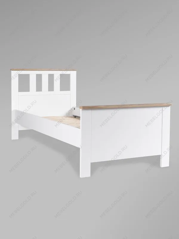 Кровать односпальная Сага, 90х200 см, белая/ясень | изображение 9