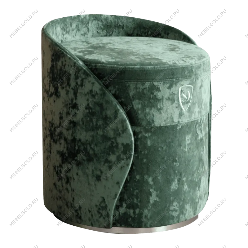 Пуф-тумба Изумрудная волна (Crush) серебро Sweet dreams PS-101