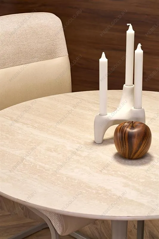 Стол обеденный Halmar TOLIO 90 (травертин/кашемир) | изображение 6