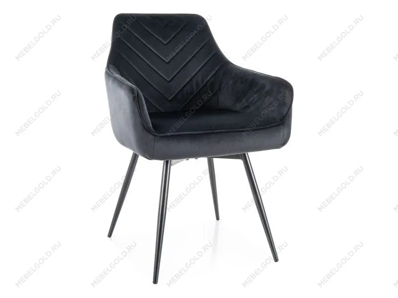 Стул кухонный Signal SERVIO Velvet Bluvel 19 поворотный (черный/черный)