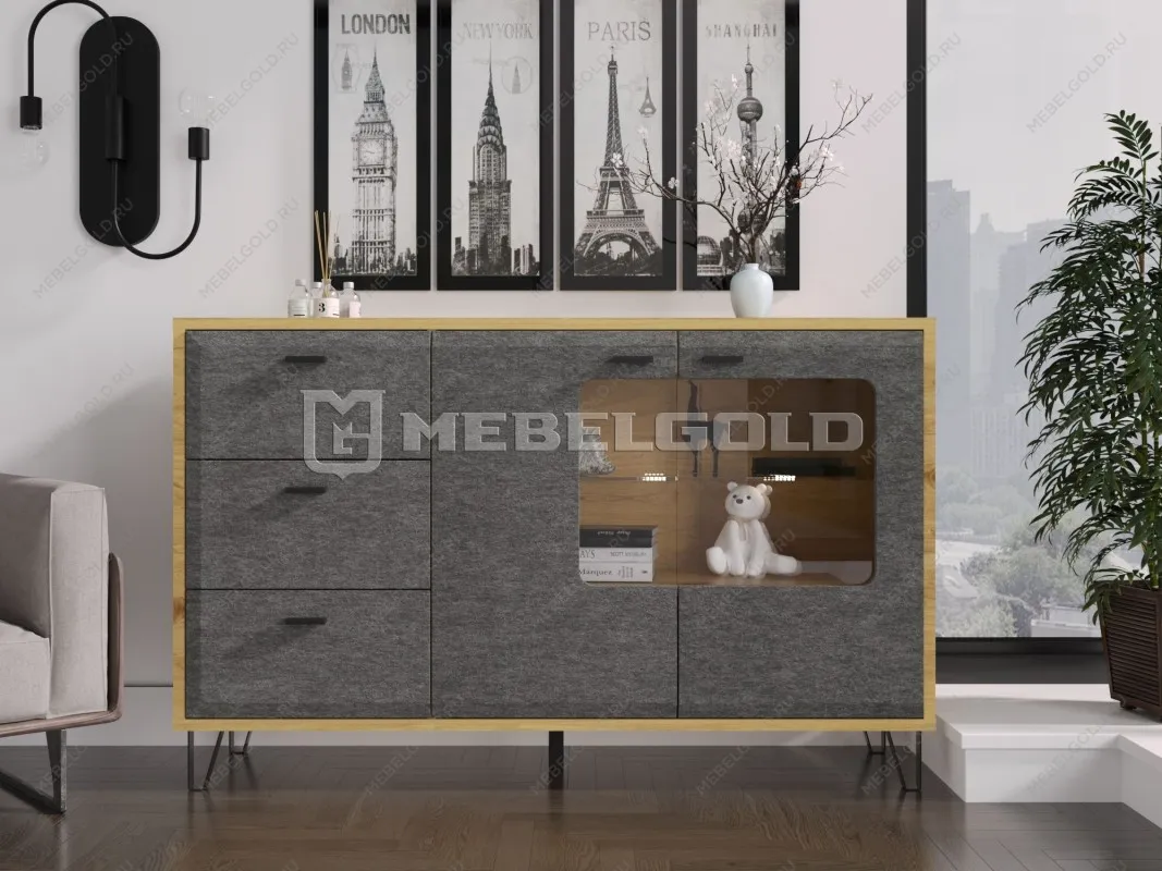 Тумба Грейс KOM2W3S с подсветкой | изображение 1