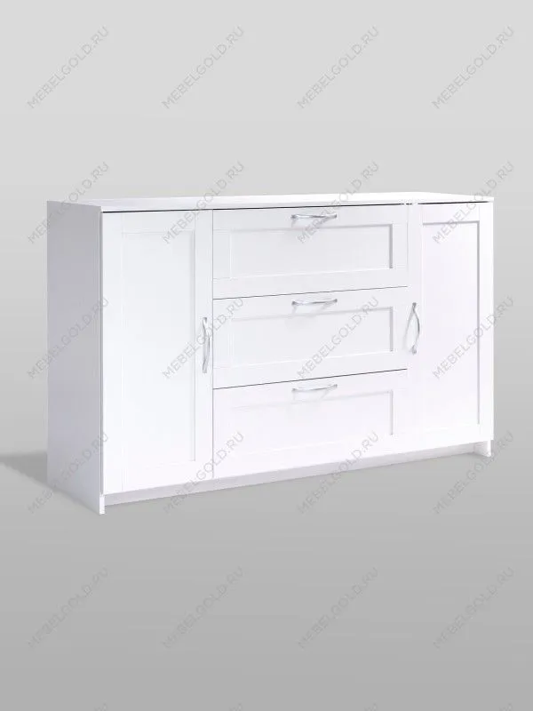 Тумба Сириус, 2 двери и 3 ящика, 156х41х95 см, белая | изображение 10