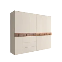 Шкаф 6-ти дверный с ящиками, Bogemia Wood Fa (Слоновая кость/Хром) БМШ2/61(Wo)