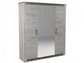 Шкаф 4-х дверный 2300, Денвер (1920*538*2300) Риббек серый, 11726