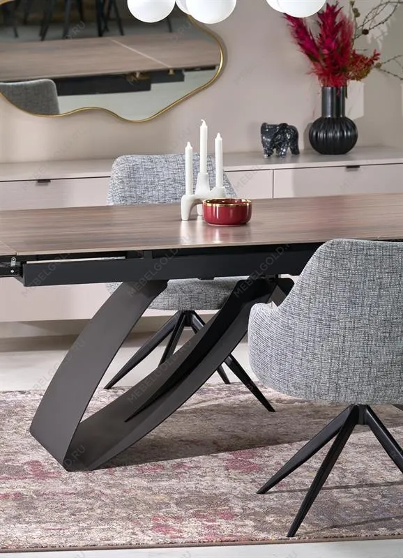 Стол обеденный Halmar HILARIO 180 (орех/черный) | изображение 6