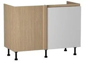 Стол под мойку угловой СМУ-120 правый, Женева (1154*534*870) Дуб Палермо/Белый матовый, 22415