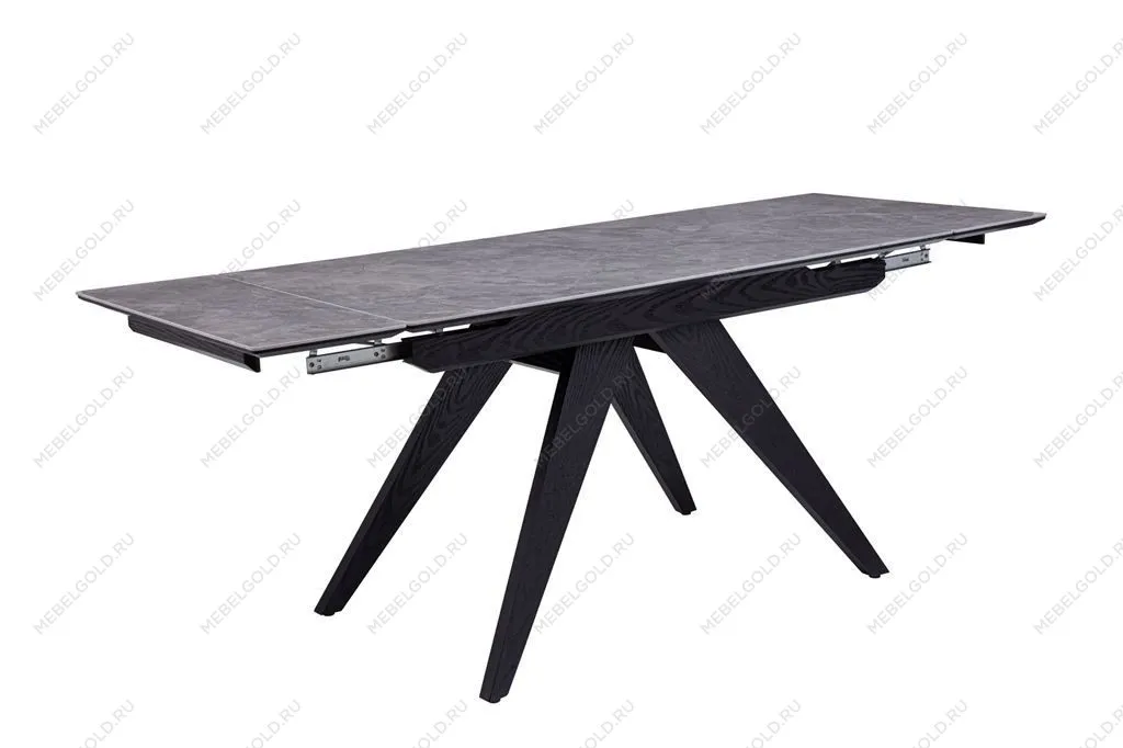 Стол Невада керамика (1400*800+300+300/керамика Baolai/цвет ножек и подстолья Черный) | изображение 2