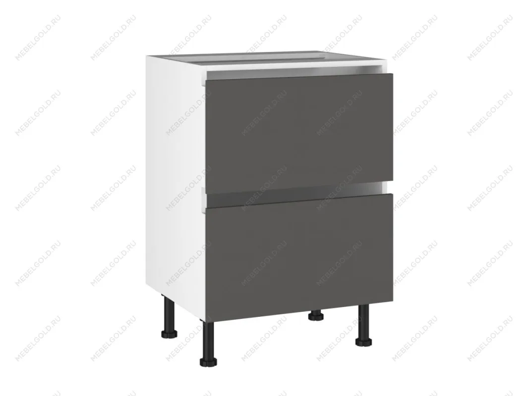 Стол с ящиками СЯ-(2)-60, Виста (600*523*870) Экокожа Серый, 26613