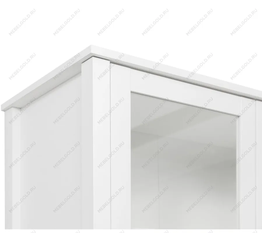 Шкаф-витрина Ева (Хельга) REG2W2S с подсветкой белый | изображение 5