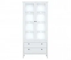 Шкаф-витрина Ева (Хельга) REG2W2S с подсветкой белый
