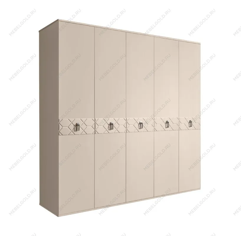 Шкаф 5-ти дв. Bogemia Farfalle (Ваниль/Хром) БМШ2/5(Fa)