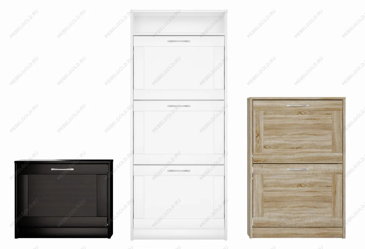 Обувница Сириус с 3 откидными ящиками, 60 х 25 х 143 см, ЛДСП, дуб сонома | изображение 10