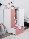 Шкаф распашной Пикси, с двумя дверьми, полкой и одним выдвижным ящиком 60х57х120, мечтательный пион | изображение 3