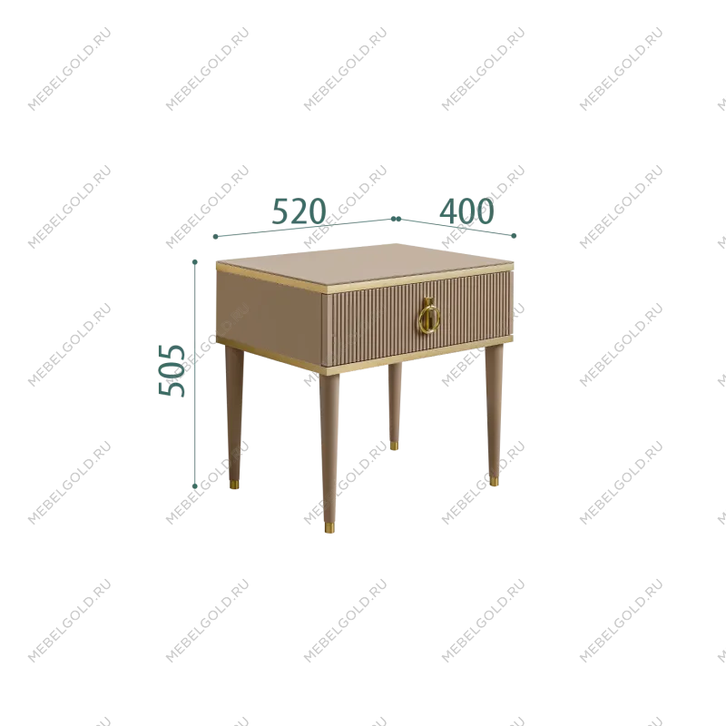 Тумба прикроватная Римини СОЛО (Мокка/Золото) РМТП-1(s)