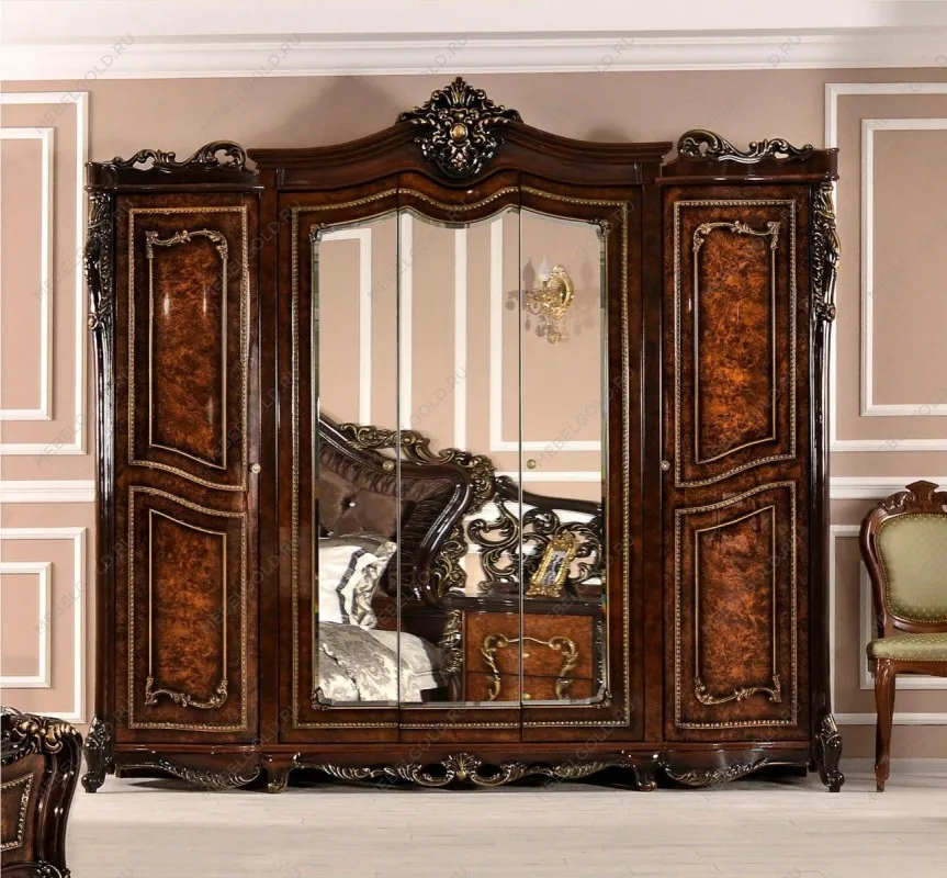 Шкаф Джоконда 5-дверный корень дуба глянец