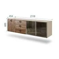 Комод 2.1м Bogemia Fly Wood Fi (Ваниль) (Novabuk/Хром) БМКМ-5[5][10]