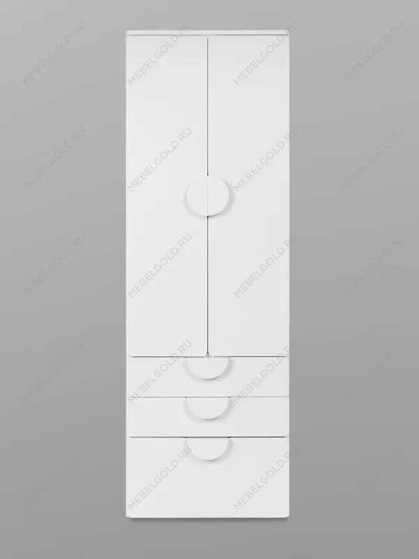 Шкаф распашной Пикси, с двумя дверьми, тремя ящиками и полкой 60x57x180, белый (робкий подснежник) | изображение 8