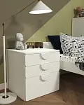 Комод Пикси, 3 ящика 60x57x60, белый (робкий подснежник) | изображение 10