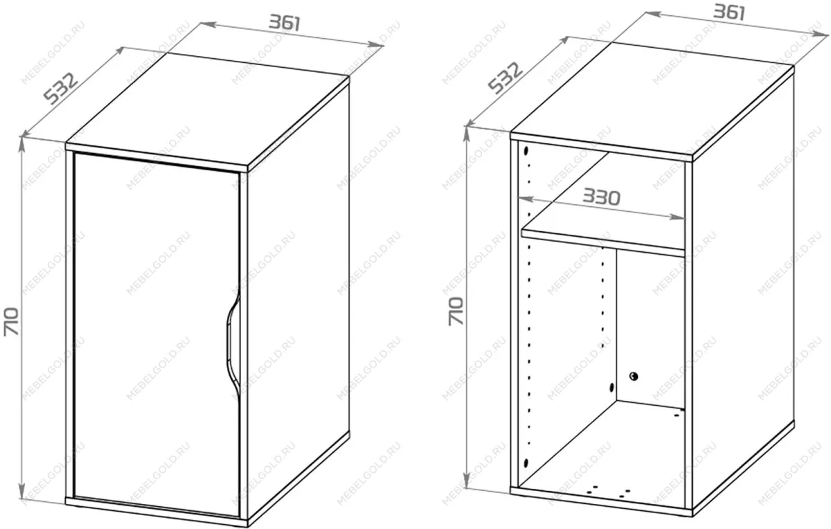 Тумба с дверцей Ингар, 36х71х53 белая | изображение 11