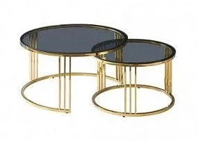Комплект Signal VIENNA, 2 стола журнальных (дымчатый/золотой)