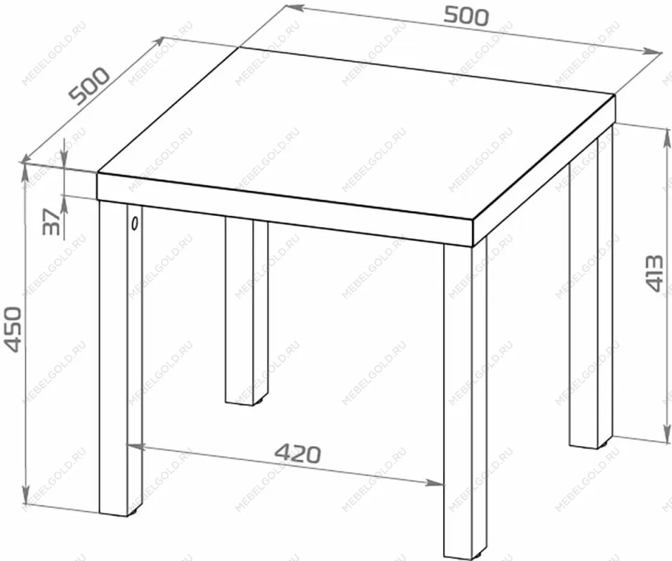 Стол журнальный Энкель, 50x50x45 см, дуб беленый | изображение 10