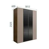 Шкаф 4-х дв. с ящиками Bogemia Woodline Air (Мокка/Черный) БМШ2/42(2)