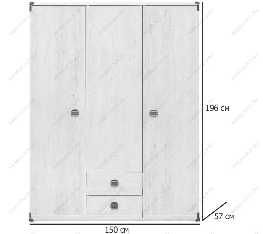 Шкаф Индиана JSZF3D2S сосна каньон | изображение 5