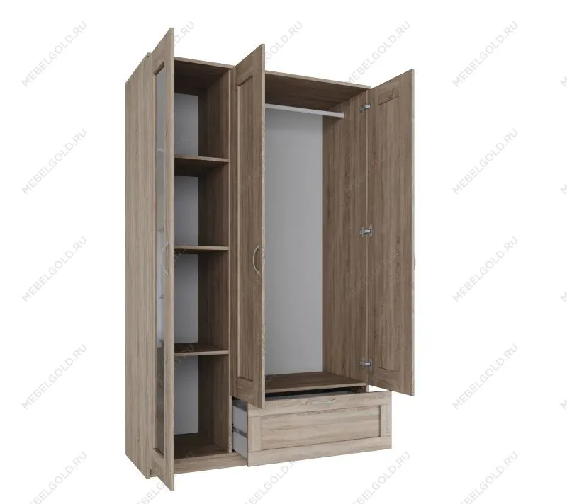 БРИМНЭС / СИРИУС Шкаф ИКЕА / IKEA комбинированный 3 двери и 1 ящик сонома | изображение 2