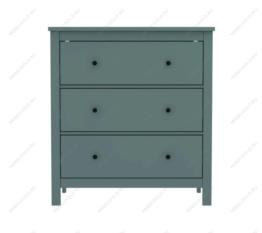 САГА комод 3 ящика темно-бирюзовый | изображение 1