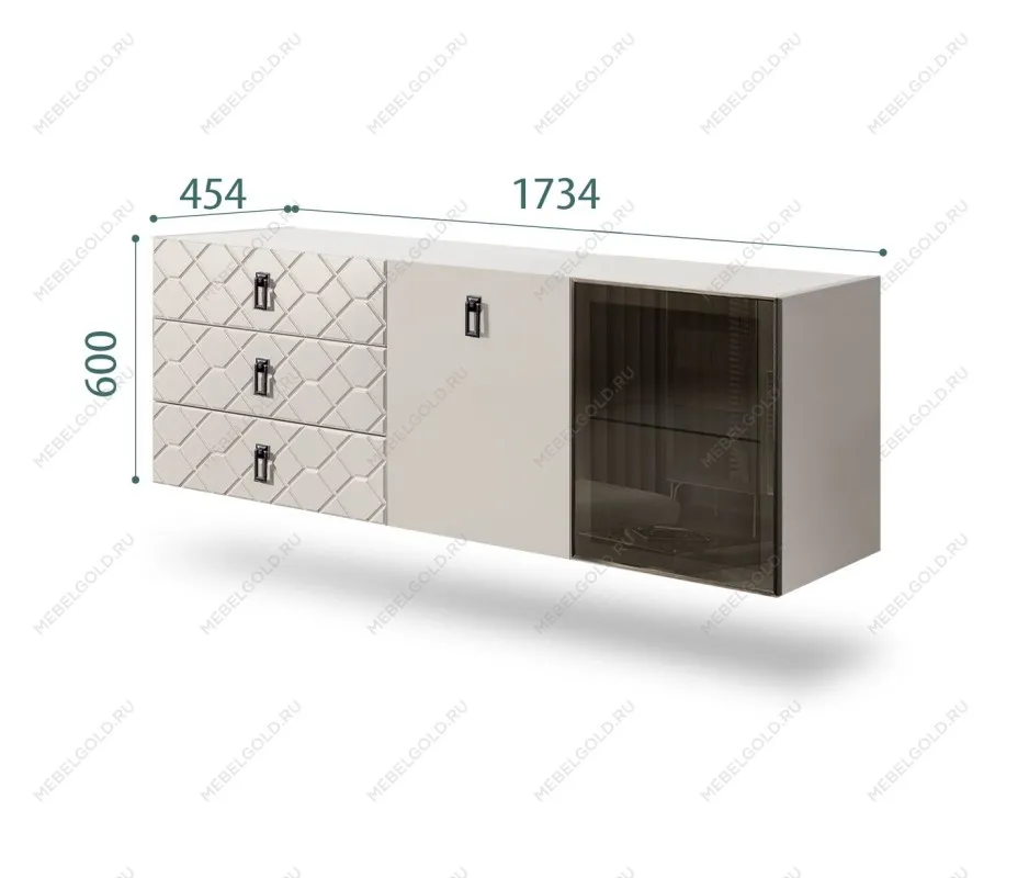 Комод 1.6м Bogemia Fly Farfalle (Шелк) (Novabuk/Черный) БМКМ-4[5][10]