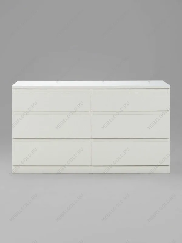 Комод Кастор, 6 ящиков, 129х40х71 см, белый | изображение 6