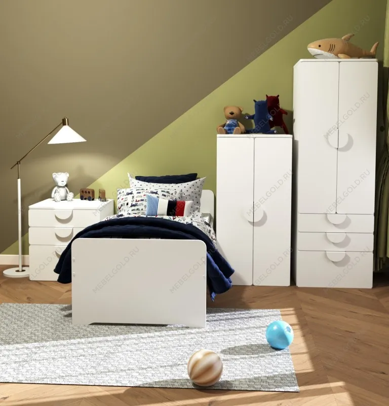 ПИКСИ шкаф распашной с 2 дверьми, 3 ящиками и полкой 60x57x183, робкий подснежник | изображение 6