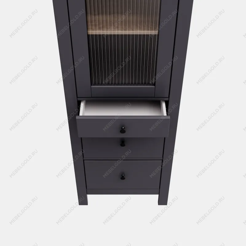 САГА шкаф с витриной 50 МОРУ серый/ясень | изображение 5