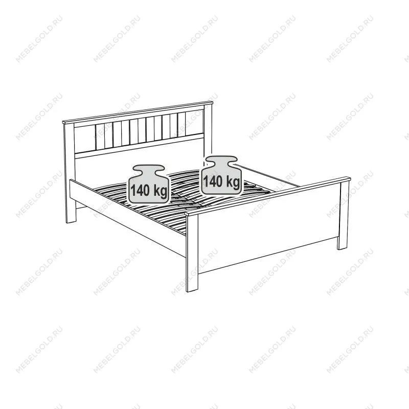 Кровать двуспальная Сага, 160х200 см, серая | изображение 10