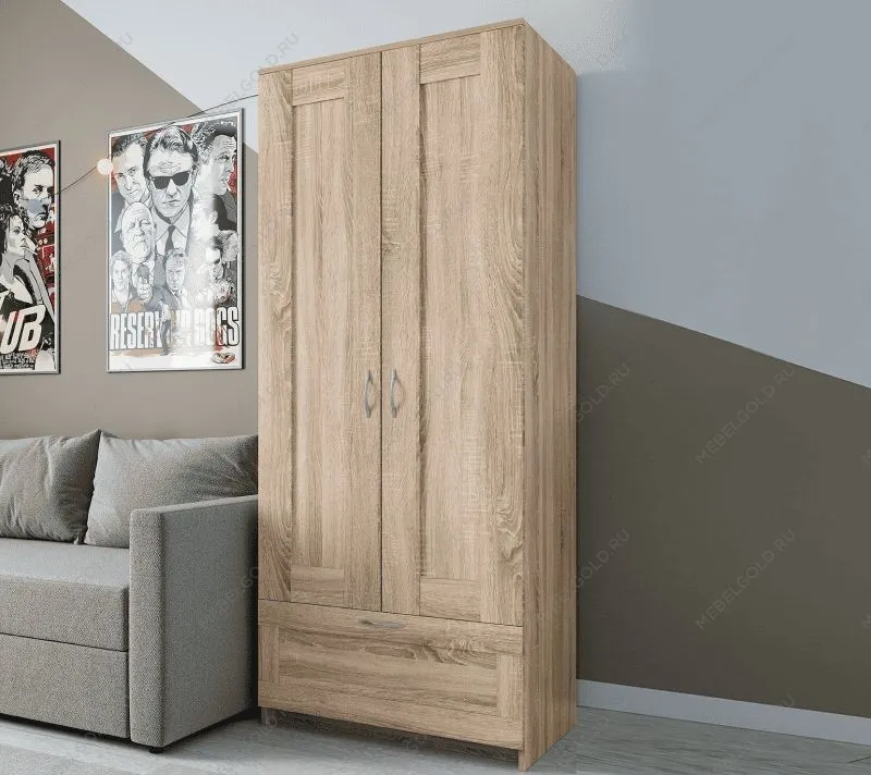 БРИМНЭС / СИРИУС Шкаф ИКЕА / IKEA для одежды 2 двери и 1 ящик сонома | изображение 4