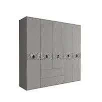 Шкаф 5-ти дверный с ящиками, Bogemia Farfalle (Серый/Черный) БМШ2/51(Fa)